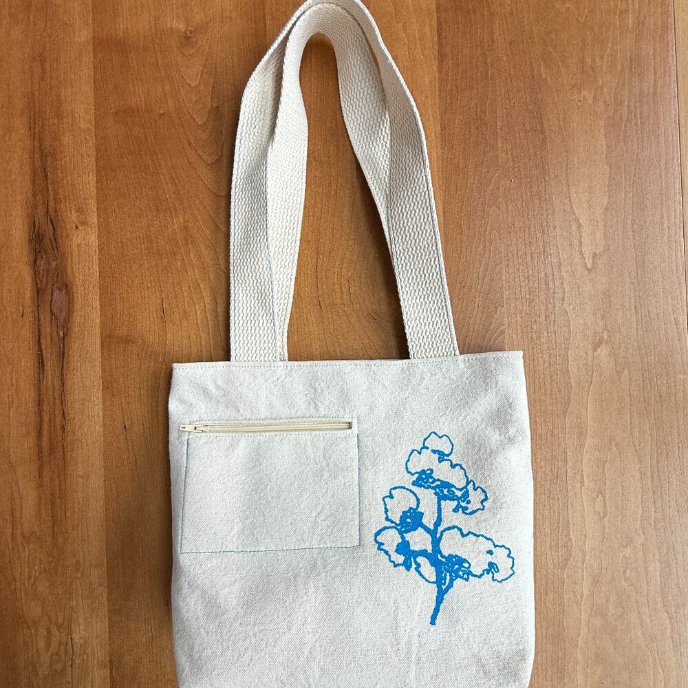 Hand Made Canvas Shoulder Bag with Screenprint